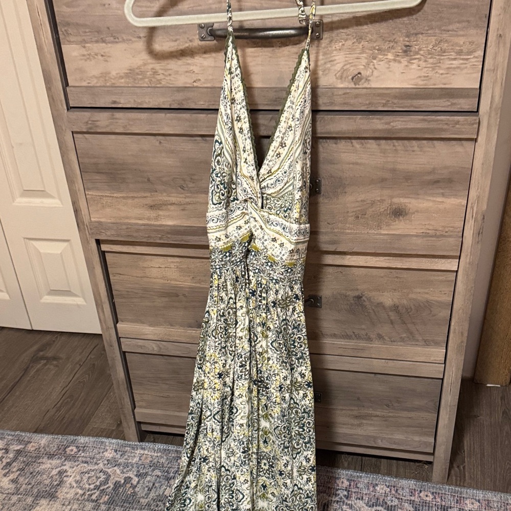 Angie green Paisley halter Maxi Dress